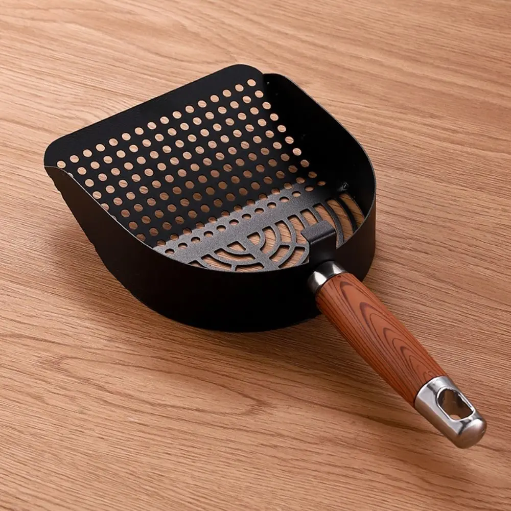 الفولاذ المقاوم للصدأ القط القمامة مغرفة مقبض طويل قوي شبكة الحيوانات الأليفة النفايات مجرفة قبضة مريحة سريع غربال القط أنبوب غربلة أداة #2