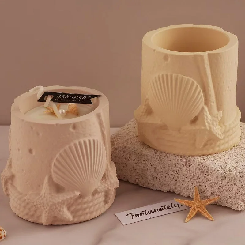Marine Organism Candle Jar Crystal Epoxy Resin Mold DIY Shell Starfish Pen Holder Plaster Silicone Molds For Jewelry Storage - view 5