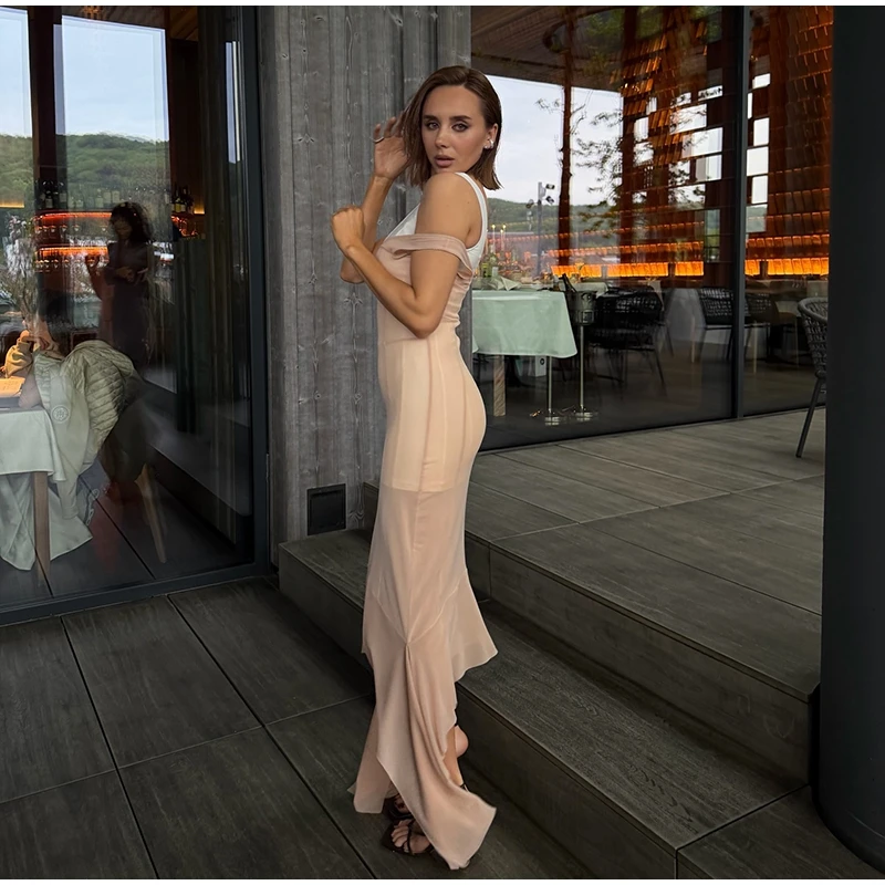 Sheer Layers Mesh See Through Midi Dress Women Spaghetti Strap Sleeveless Slim Dresses 2026 Summer Lady Sexy Beach Outfit
