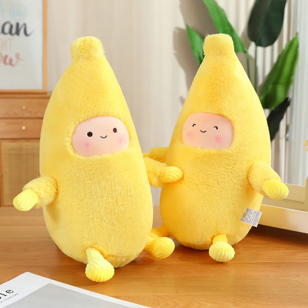 Kawaii Banaan Man Gevulde Poppen Met Mini Armen Benen Leuke Gele Banaan Knuffels Knuffel-Gable Verjaardagscadeautjes Voor vriendinnen