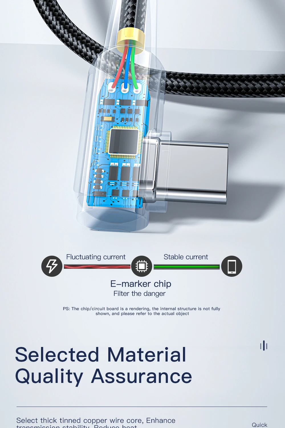 Essager 100 W USB Typ C auf USB C Kabel 90 Grad Winkel für iPad MacBook Pro Xiaomi Samsung Huawei Schnellladung Typ-C Datumskabel – Detail 14