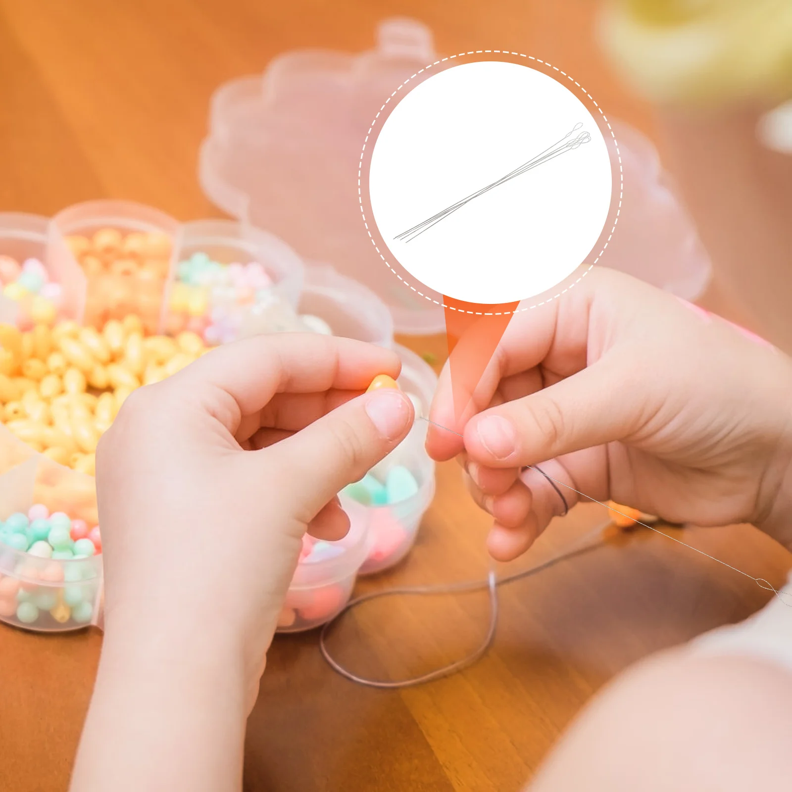 4 قطعة إبر التطريز الديكور طويل مستقيم الموضوع الإبر DIY بها بنفسك الديكور الحرف اللؤلؤ التوتير مريحة السفر ودية #2