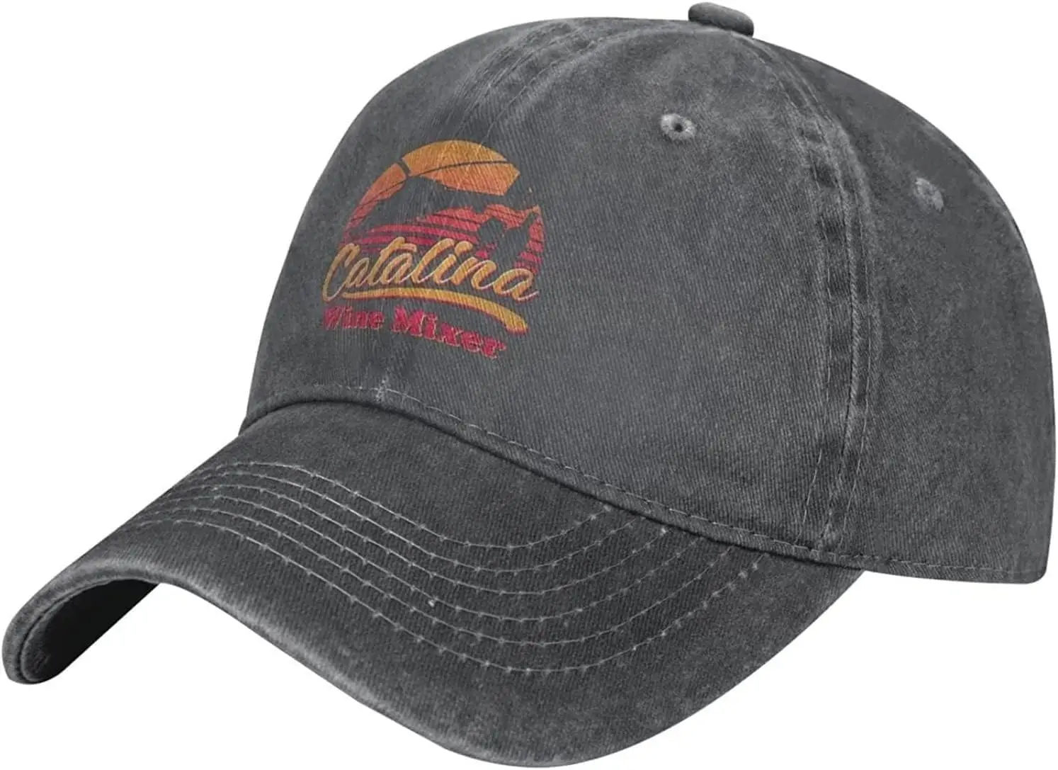 Catalina Wine Mixer Washed Hat Cap Baseball Dad Adjustable Cowboy Unisex Denim Trucker Adult Vintage Cotton Men Women