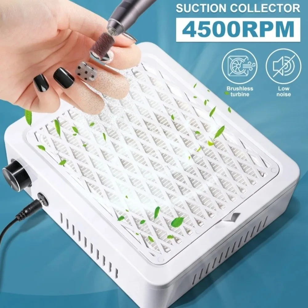 

4500RPM Brushless Nail Dust Collector Powerful Suction Nail Dust Remover High Suction Power Adjustable Speed