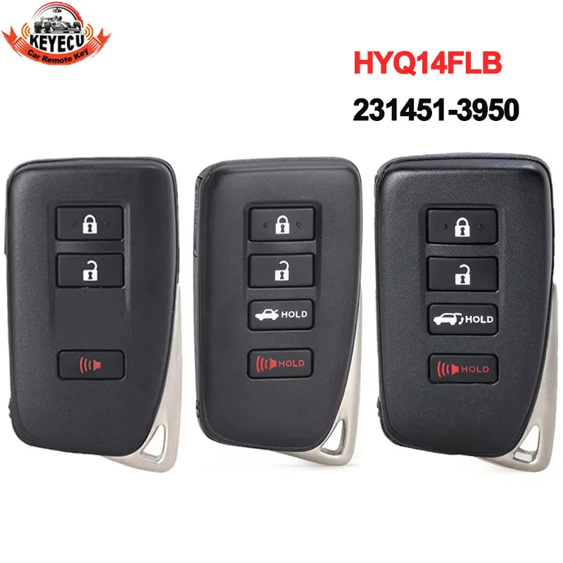 KEYECU 4 Buttons HYQ14FLB 231451-3950 For Lexus NX300 RX450h RX350 LX570 IS300 IS350 RC300 2020 2021 2022 Smart Remote Key