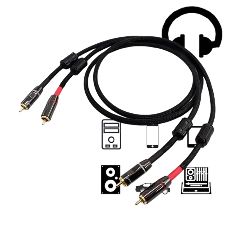 

Pro Studio Dual-Shielded CANARE L-4E6S Star-Quad SPDIF Coaxial Cable w/ Gold-Plated RCA & Dual Ferrite Beads - Black Digital
