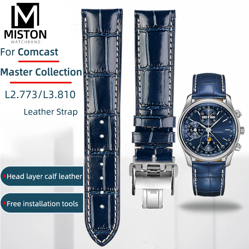 

For Longines Watch Belt Master Collection L2.773 Leather Strap Bracelet Comcast Pioneer Machinery L3.810 Watchband 19mm 20mm 21m