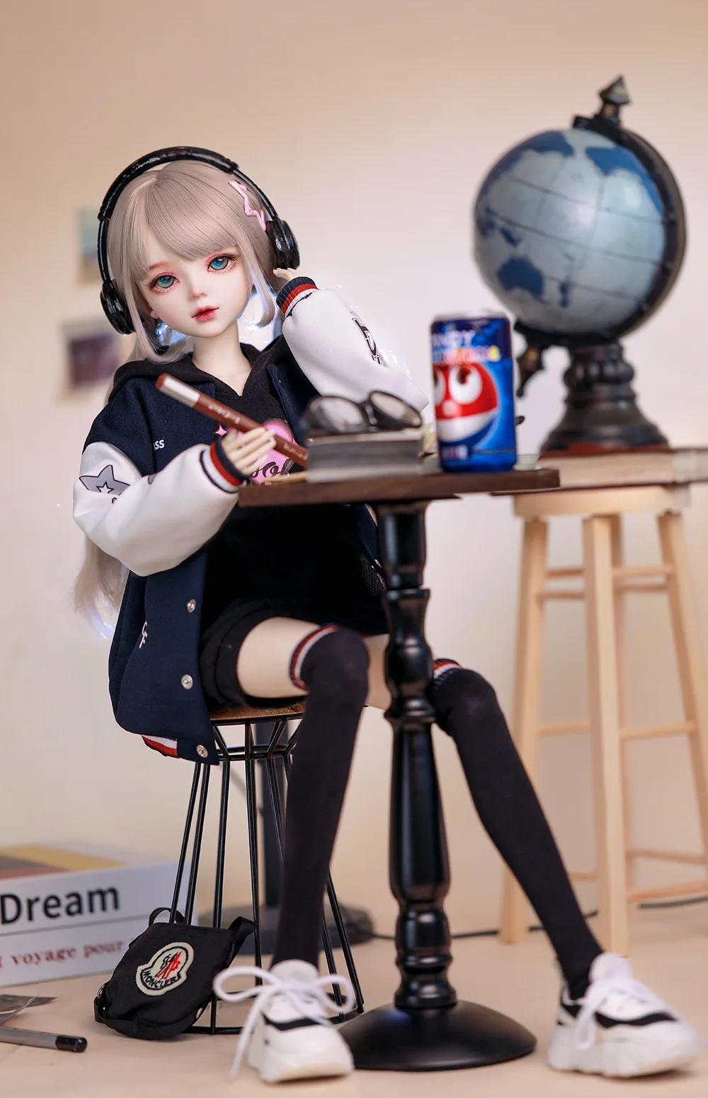 

Genuine 3 Points Bjd Nee Cute Baby Baseball Academy Style 60cm Doll Dress Up Toy Joint Doll Set