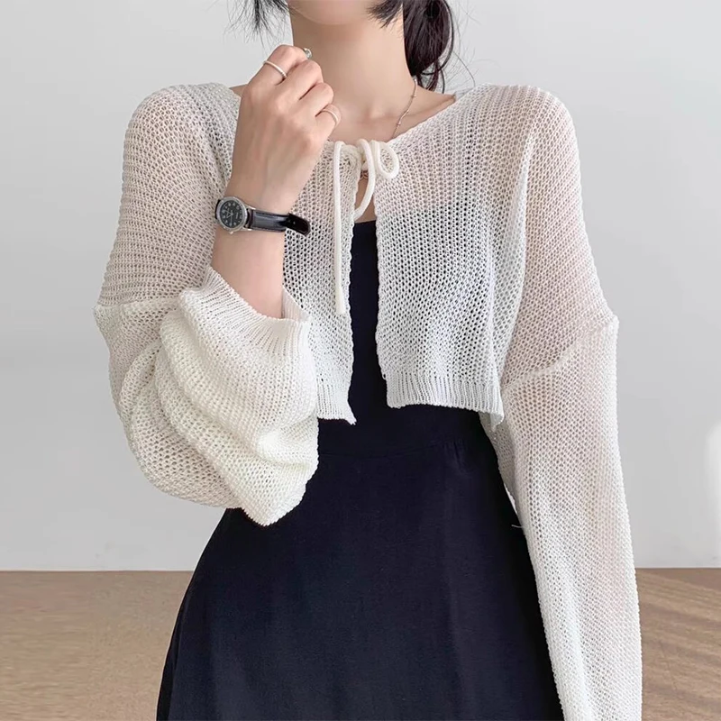 

Liangliang Ice Silk Knitted ort Open Cardigan Women's Summer New Loose Sle Sun Protection Top Korean Version V-ne Long ...