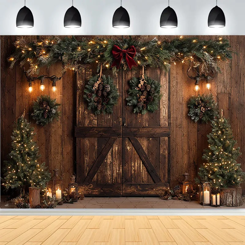 Winter Christmas Atmosphere Windows Photography Background Merry Christmas Glow Christmas Little Studio Backdrops AG-47