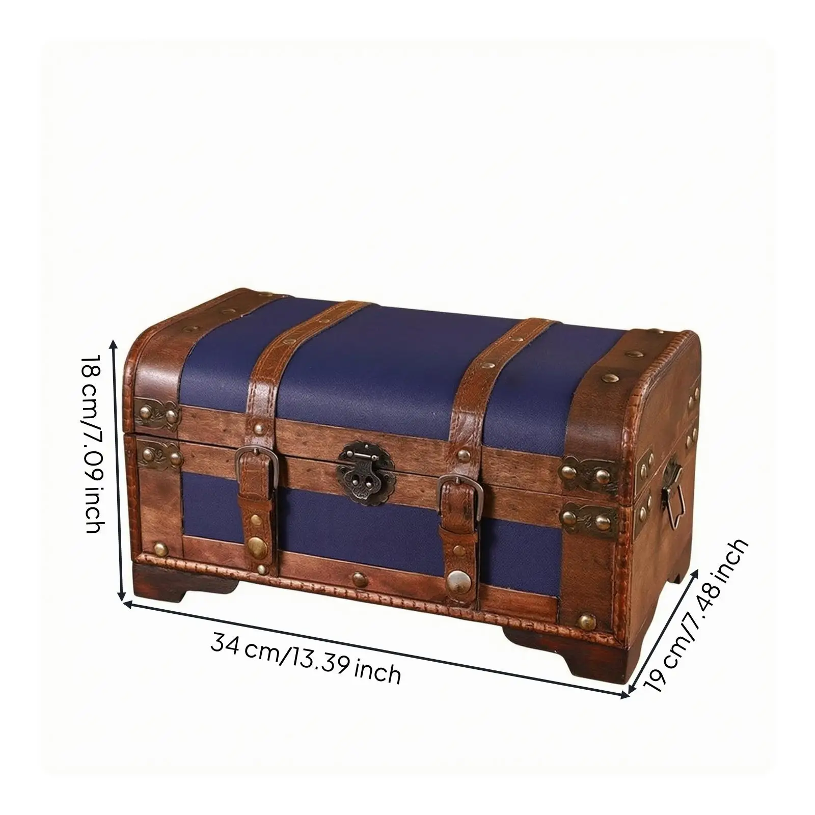 Wooden Storage Chest Distressed Wood Storage Box Sturdy for Home Styling