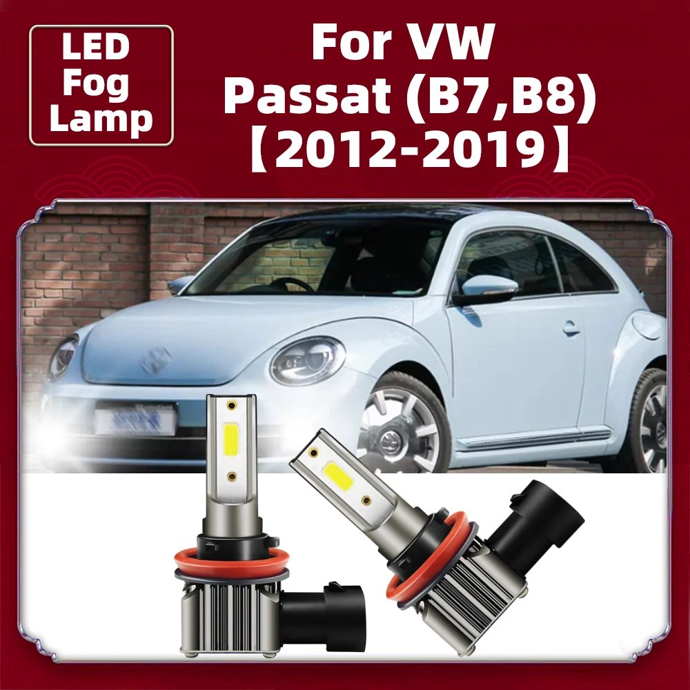 2x Car LED Fog Light Lamps 15000LM For VW Passat (B7 B8) 2012 2013 2014 2015 2016 2017 2018 2019 Auto Front Bulb 6000K Foglights