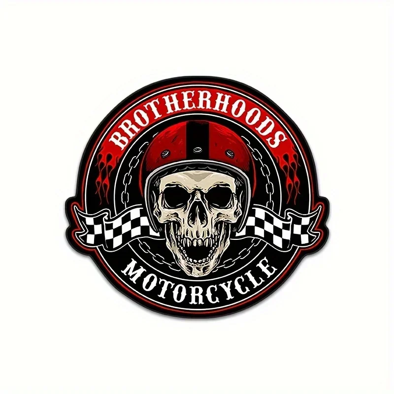 1PC 目を引く兄弟団オートバイビニールデカール - バイクのカスタマイズ/装飾/ラップトップ/電話/ウォーターボトル用の友情の雰囲気