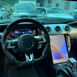 14.5 Carplay Android 15 For Ford Mustang 2015-2023 Car Multimedia Player GPS Tesla Screen Head Unit Odometer Digital Cluster LED