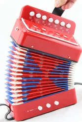 Children's Accordion Small Accordion Children's Early Education Instrument Color Optional 7 Key 3 Air Valves Kids ABS Toy