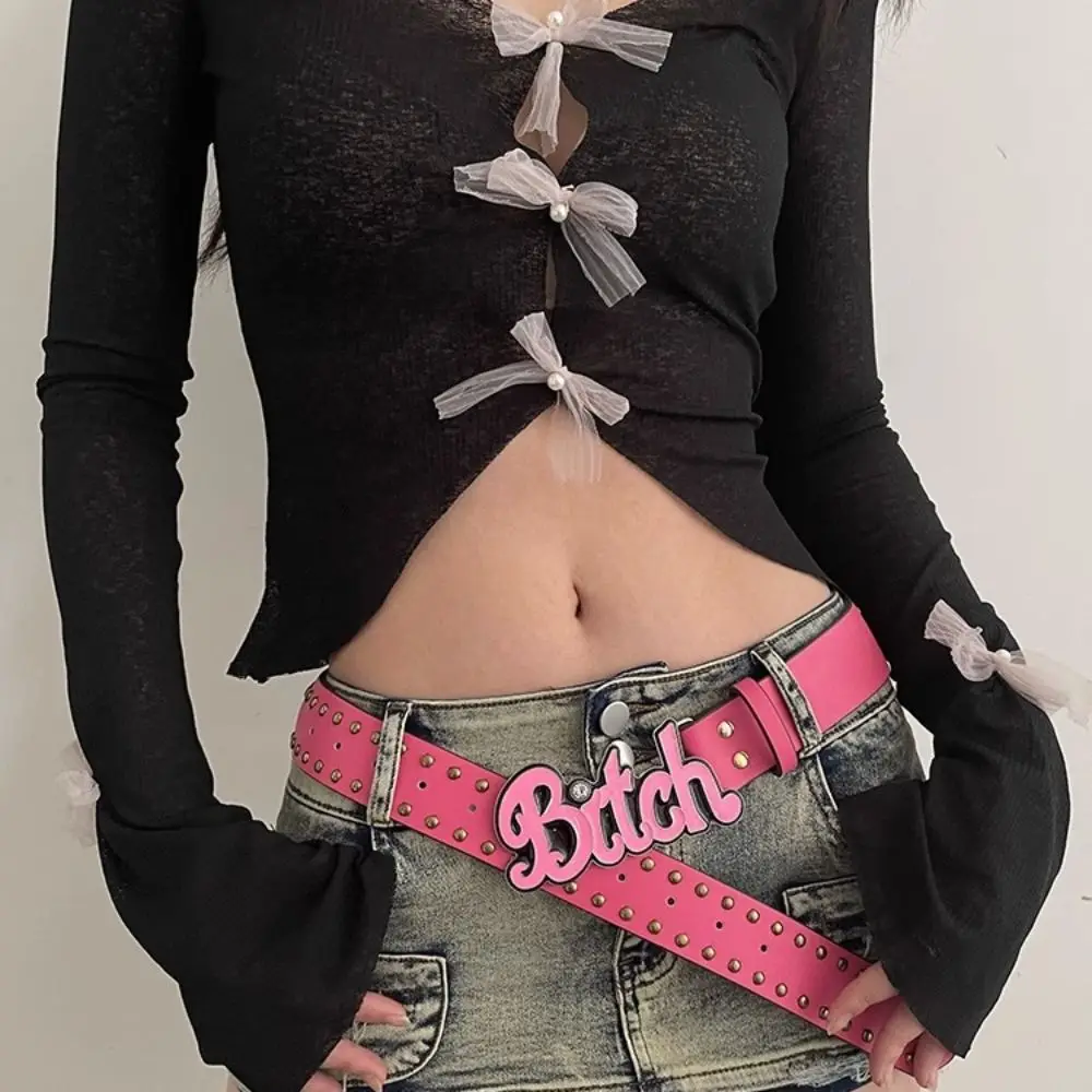 

PU Hip Hop Punk Belt High Quality Letter Decoration Accessories Retro Fashion Belt Alloy Casual Versatile Belt