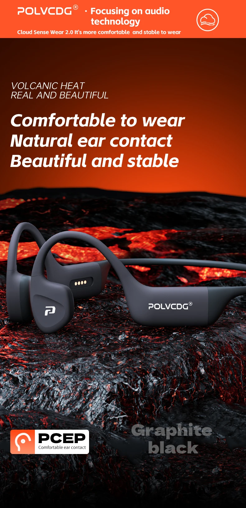 POLVCDG Knochenleitungs-Kopfhörer IPX8 Wasserdicht 32GB Speicher Bluetooth 5.4 Silikonmaterial 2024 Neues Produkt X16 – Detail 6