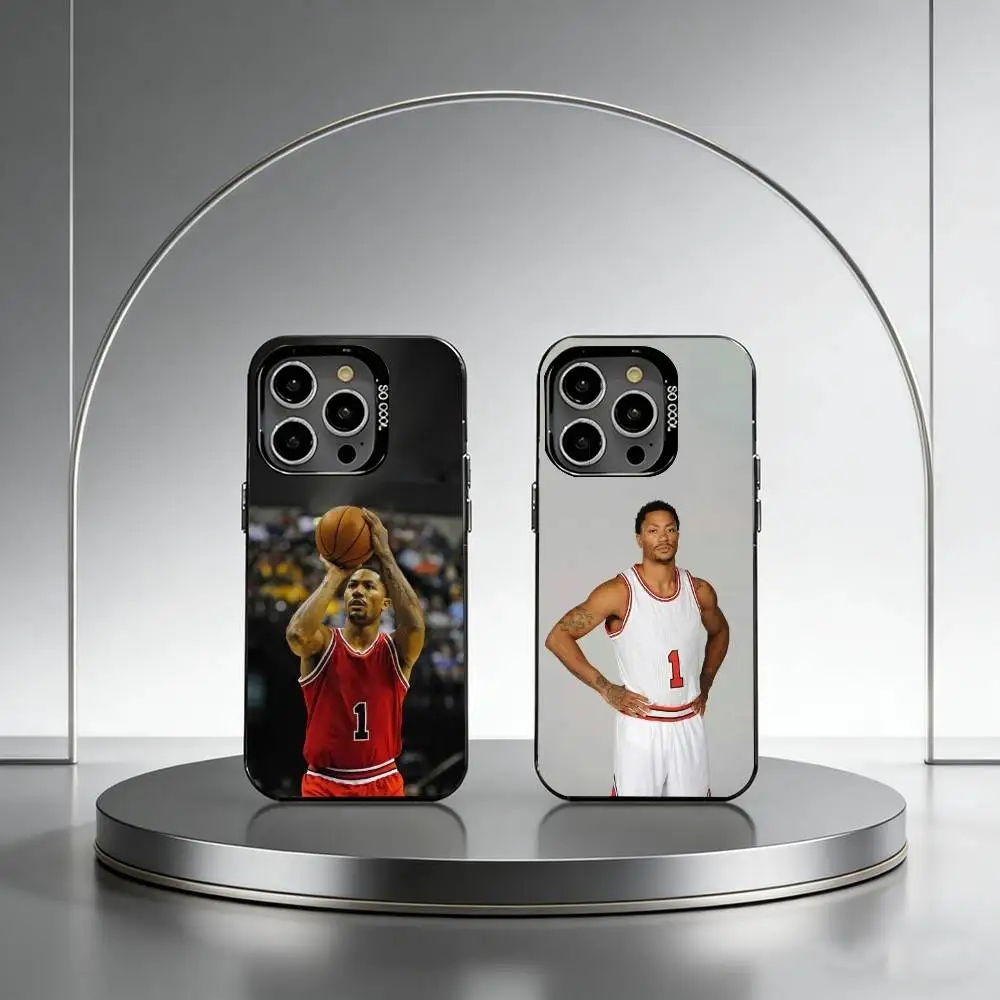 

Derrick MVP Basketball Player Phone Case For iPhone 17,16,15,14,13,12,11 Plus,Pro Max,XS,Colorful Silver Phone case Funda Cover