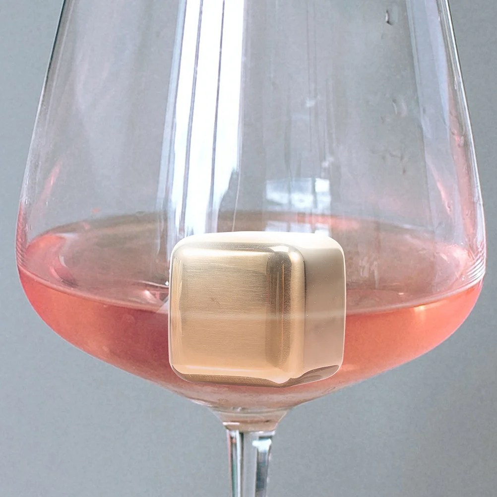 

6Pcs Wear-Resistant Stainless Steel Ice Cubes Reusable Whiskey Stones for Spirit Drinkers Ideal Gift for Whiskey Lovers