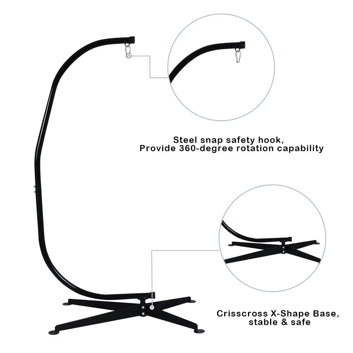 Costway C Hammock Frame Stand Solid Steel Construction