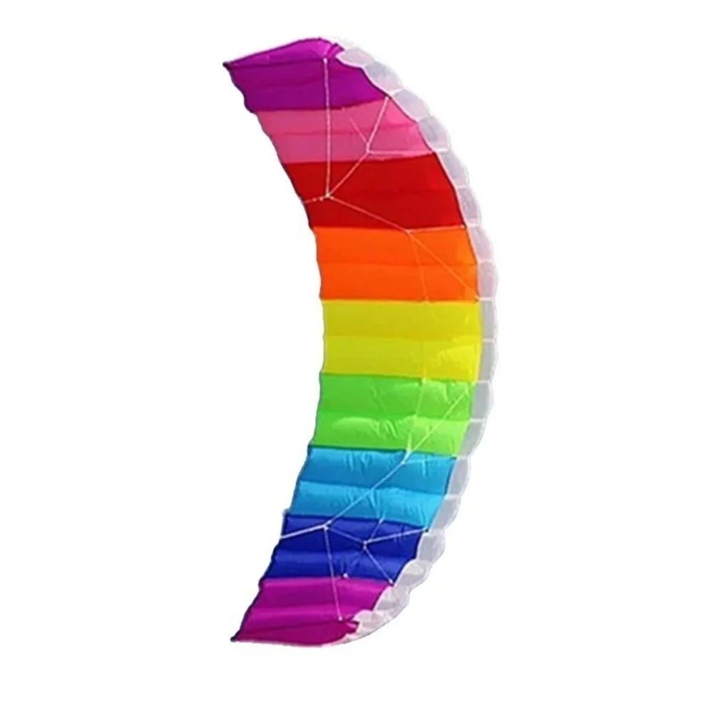 Arco-íris macio guarda-chuva pipa dupla potência dupla linha pára-quedas pipa 30 metros linha com ferramenta voadora parafoil pipa esportes ao ar livre