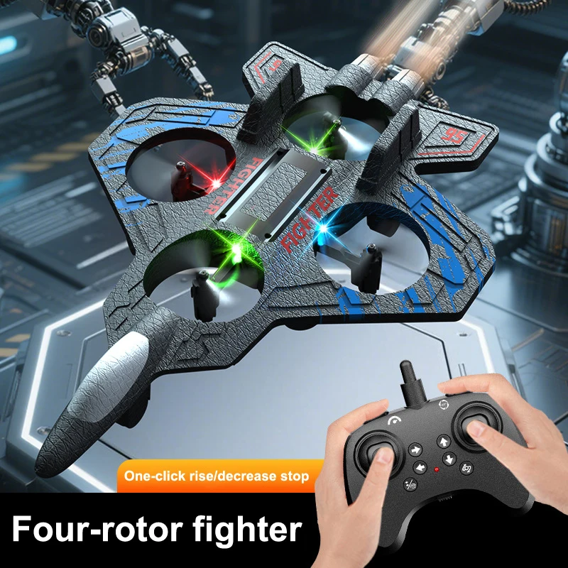 

2.4G Remote Control Foam Aircraft Set, Electric Stunt Glider with LED Lights, Hovering UAV Helicopter Model
