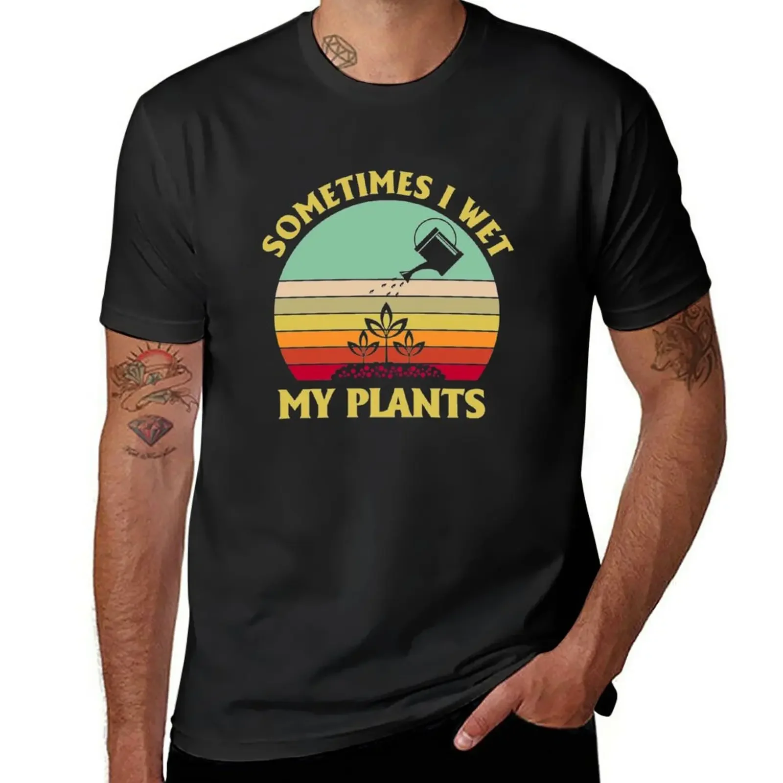 New Sometimes I Wet My Plants Shirt Funny Gardening Vintage Tshirt Funny Gifts T-Shirt tees mens t shirts