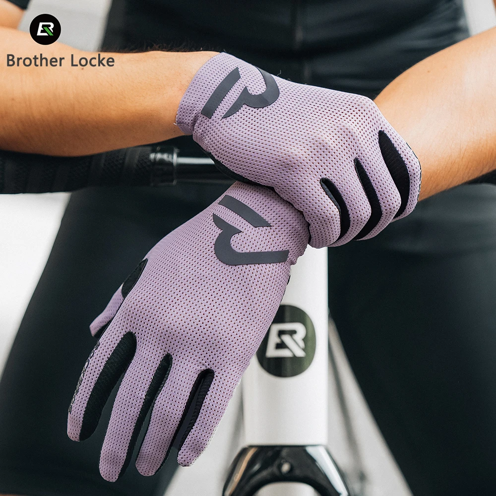 

ROCKBROS Summer Fall Touch Screen Long Fingers Cycling Gloves MTB Road Bike Riding Women Men Shock-absorbing Thin Bicycle Gloves