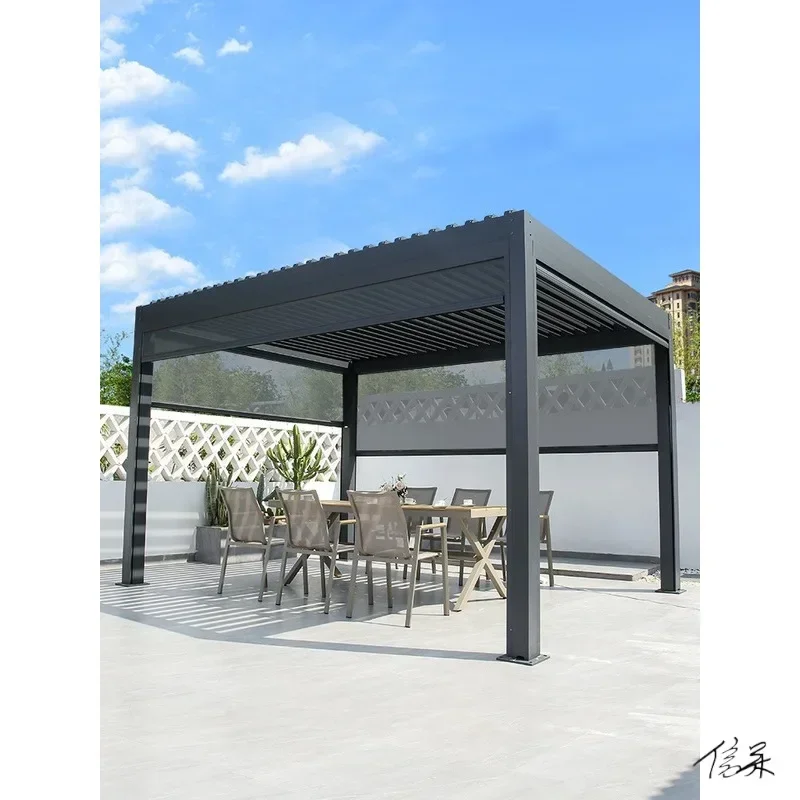 

Aluminum alloy louver gazebo garden leisure courtyard electric sunshade scenic villa