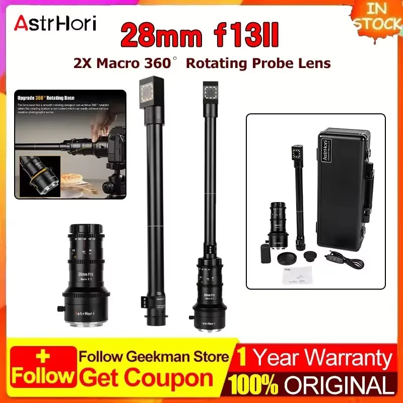 AstrHori 28mm F13 II 2x Macro Probe Lens 90° Degree Specialty Lens for Sony E Nikon F Canon RF EF Fuji XF Nikon Z L PL Mount