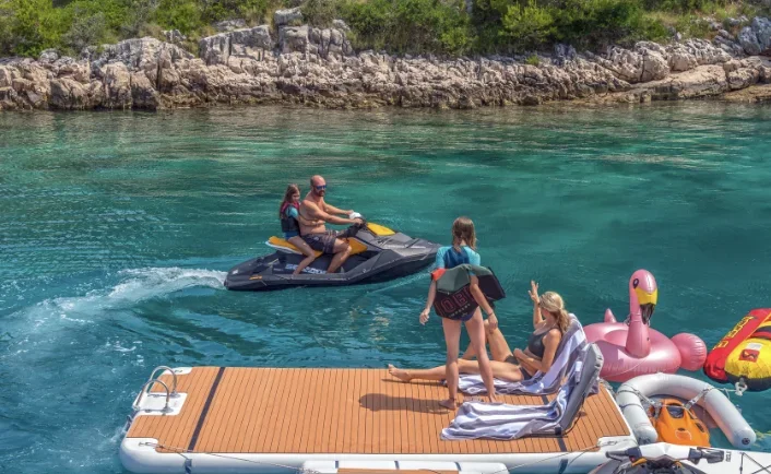Inflatable Pontoon Mat "PIA BASE" Play equipment water park air pool Yoga mat OEM production drop stitch floating island image 3