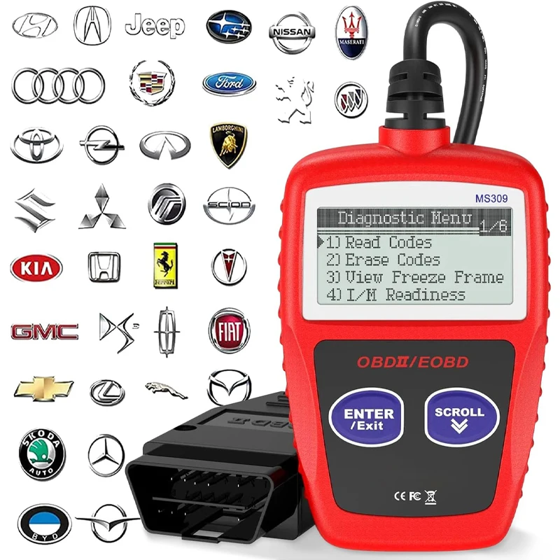 

OBD2 Scanner Universal Car Engine Fault Code Reader Check Engine Light & Emission Monitor Status OBDII CAN Diagnostic Scan Tool