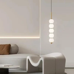 LED White Pearl glass ball pendant lights Kitchen Bubble Hanging Lamp  Restaurant Bar Decor Grape bunches pendant lamp