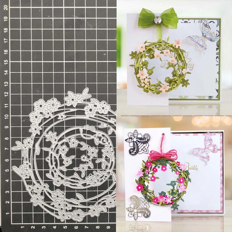 

Wreath Metal Cutting Dies Stencil Scrapbook Album Stamp Paper Card Embossing Decor Craft Knife Mould