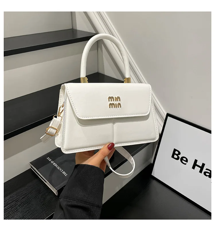 حقيبة مربعة صغيرة جديدة لخريف 2025 للنساء، حقيبة كروس أنيقة بمقبض علوي، محفظة كتف بسيطة للاستخدام اليومي