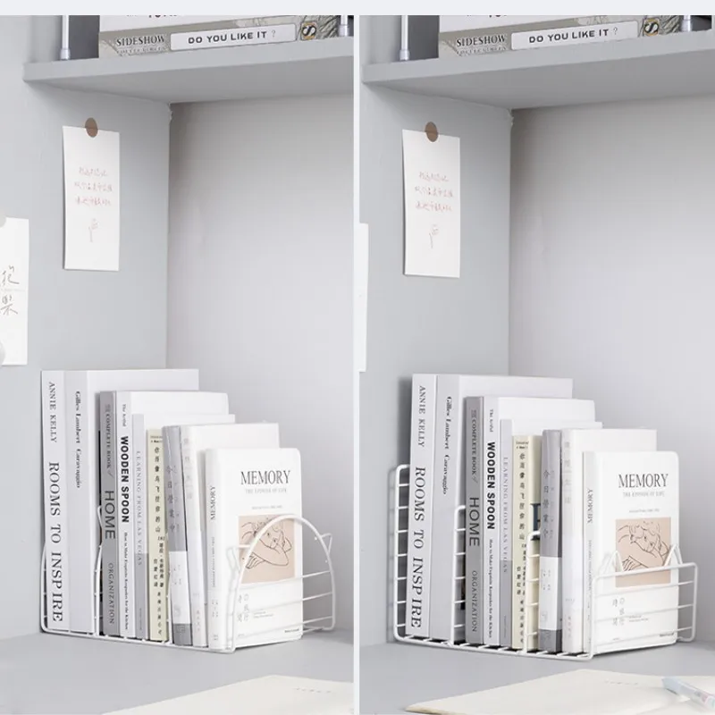 Estantería de escritorio Simple para dormitorio de estudiantes, estantería pequeña de hierro, estante de almacenamiento para el hogar, soporte para