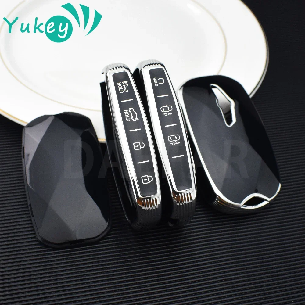 7 Buttons TPU Car Smart Key Case Fob Cover for Hyundai Genesis G90 GV60 2022 Shell Holder Bag Keychain Accessories