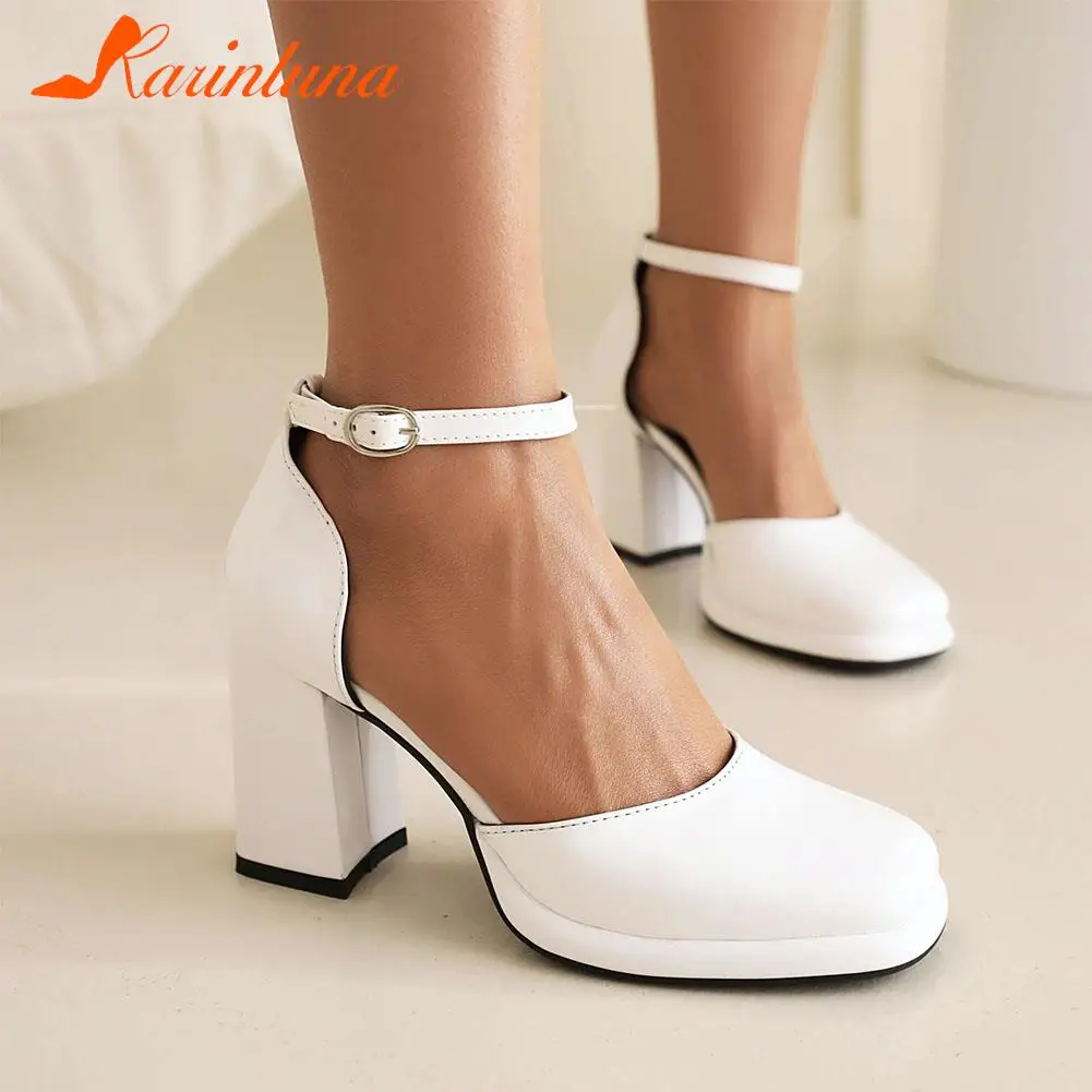 Super High Heeled Women Pumps 2023 Vintage Buckle Mary Jane Shoes Great Quality In Spring Summer All-match Temperament Pumps images - 6