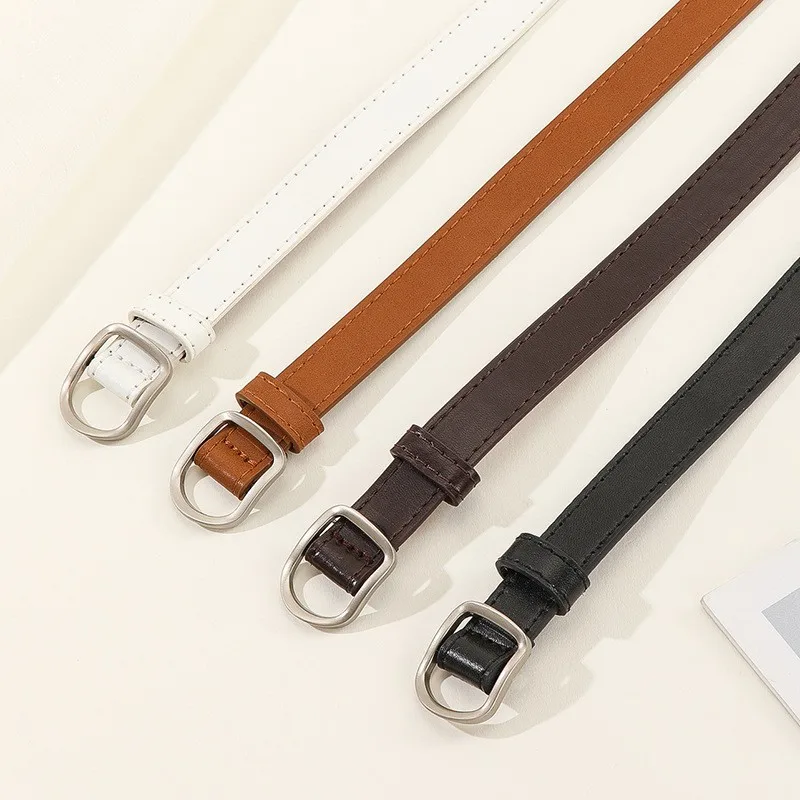 Lazy Belt Casual Simple Perforated Women'S Belt Paired With Jeans Men'S Belt Pu Leather Belt