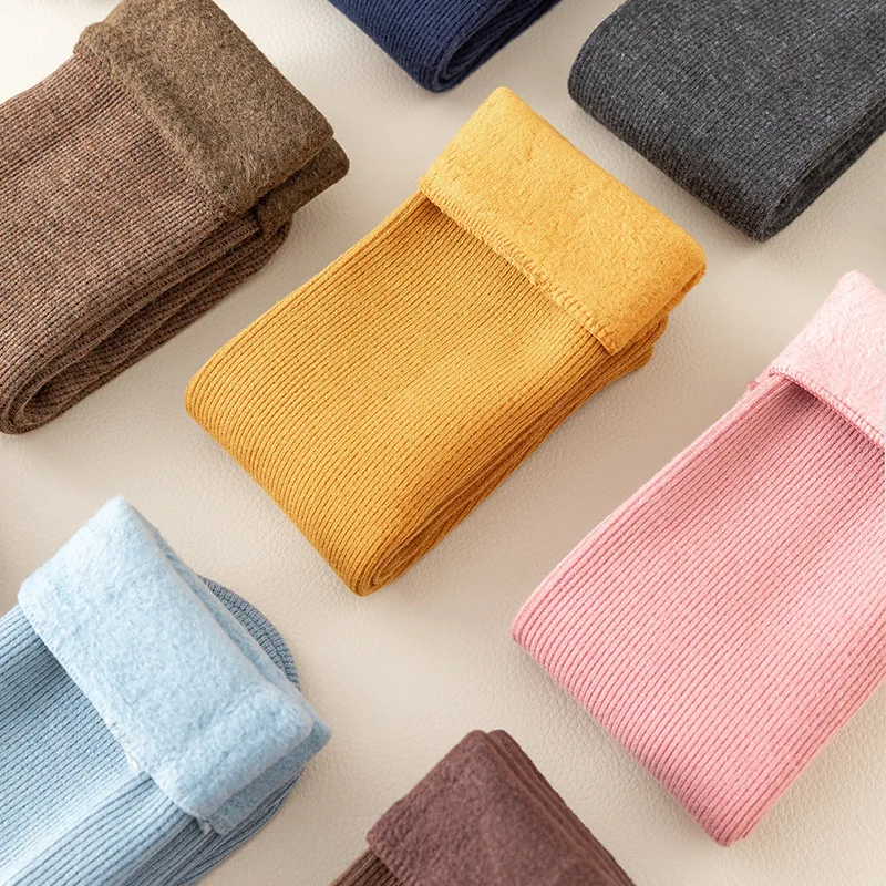 

Зимние кашемировые толстые теплые носки, женские однотонные термоспортивные носки, бархатные теплые домашние ботинки, напольные зимние носки, носки