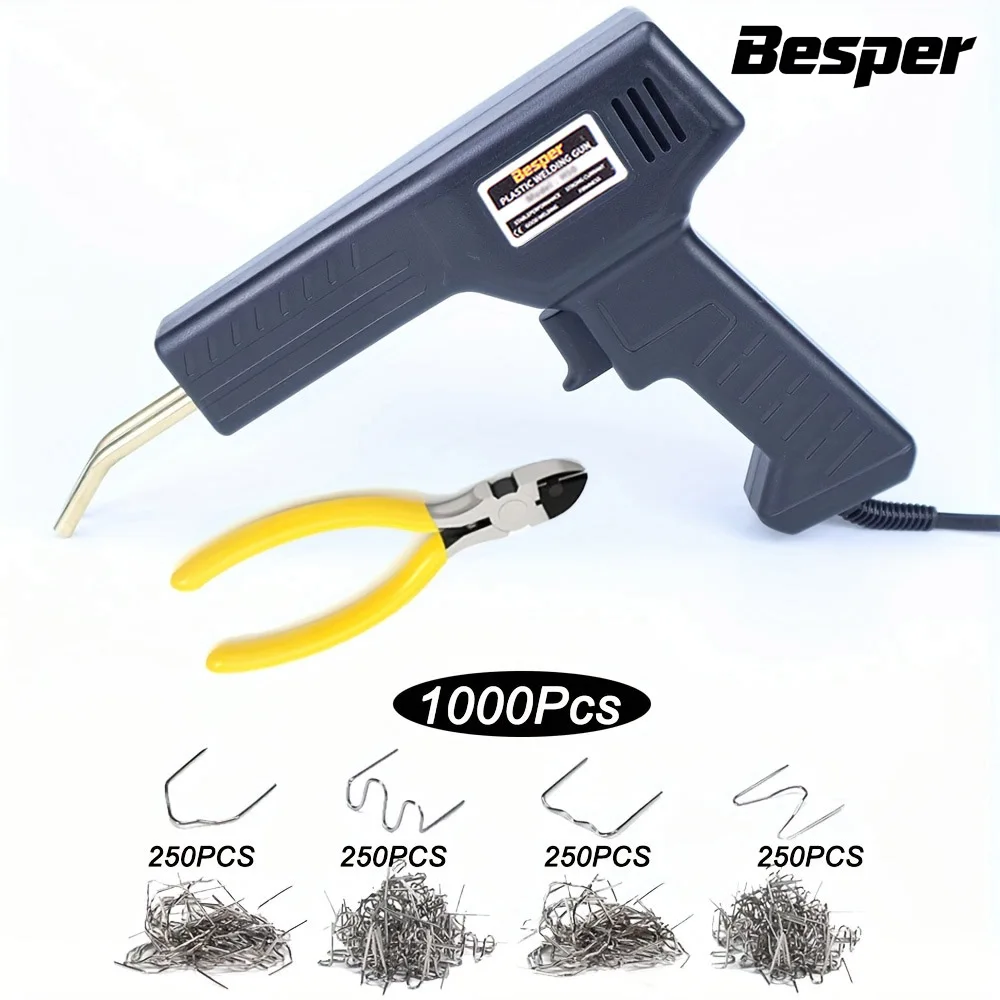 50W Plastic Lasser 1000-200PCS Hot Nietmachine Plastic Reparatieset, Plastic Bumper Soldeerbout 2-in-1 Voor Auto Bumper Crack Reparatie