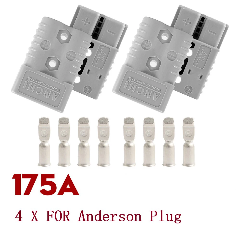 4pcs 175A 600V Plug Connector For Anderson Plug Cable Terminal Battery Power Charging Plug Forklift Car Inverter Connector