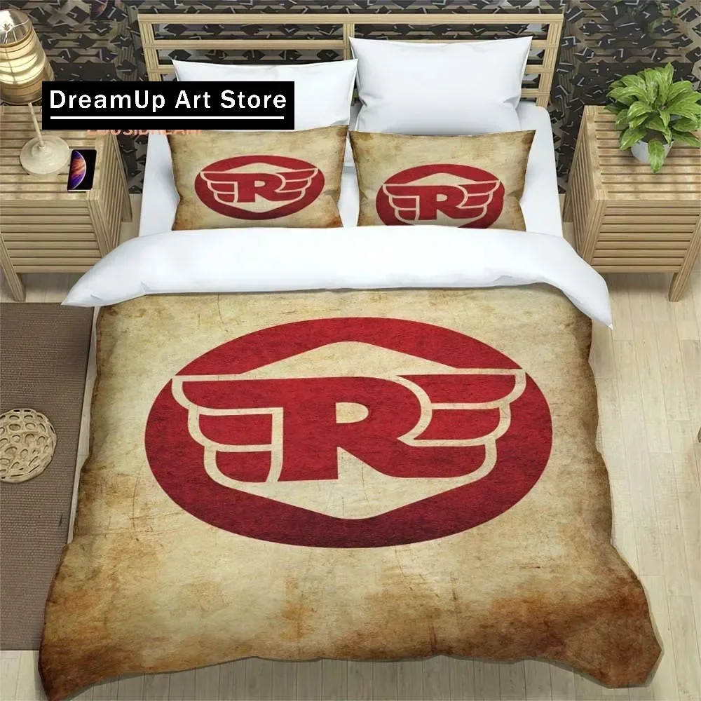 R-Royal Enfield Logo Sheets Quilt Covers Bedding Dormitory Sheets Three-piece Bedding Set Three-piece Soft Warm Bedding Set