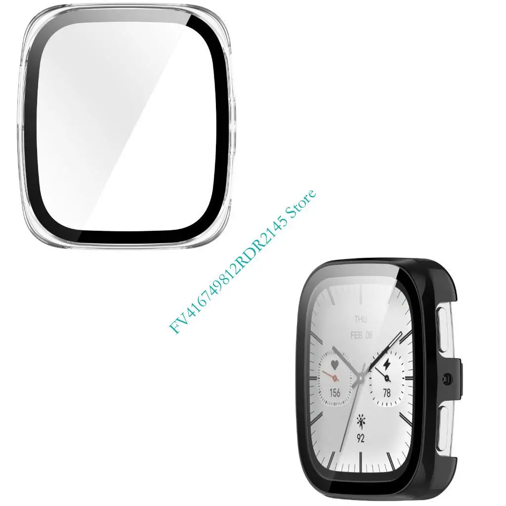 

B2EF Watch Cover Shell Screen Protector Tempered Glass Film for Active 2 Square
