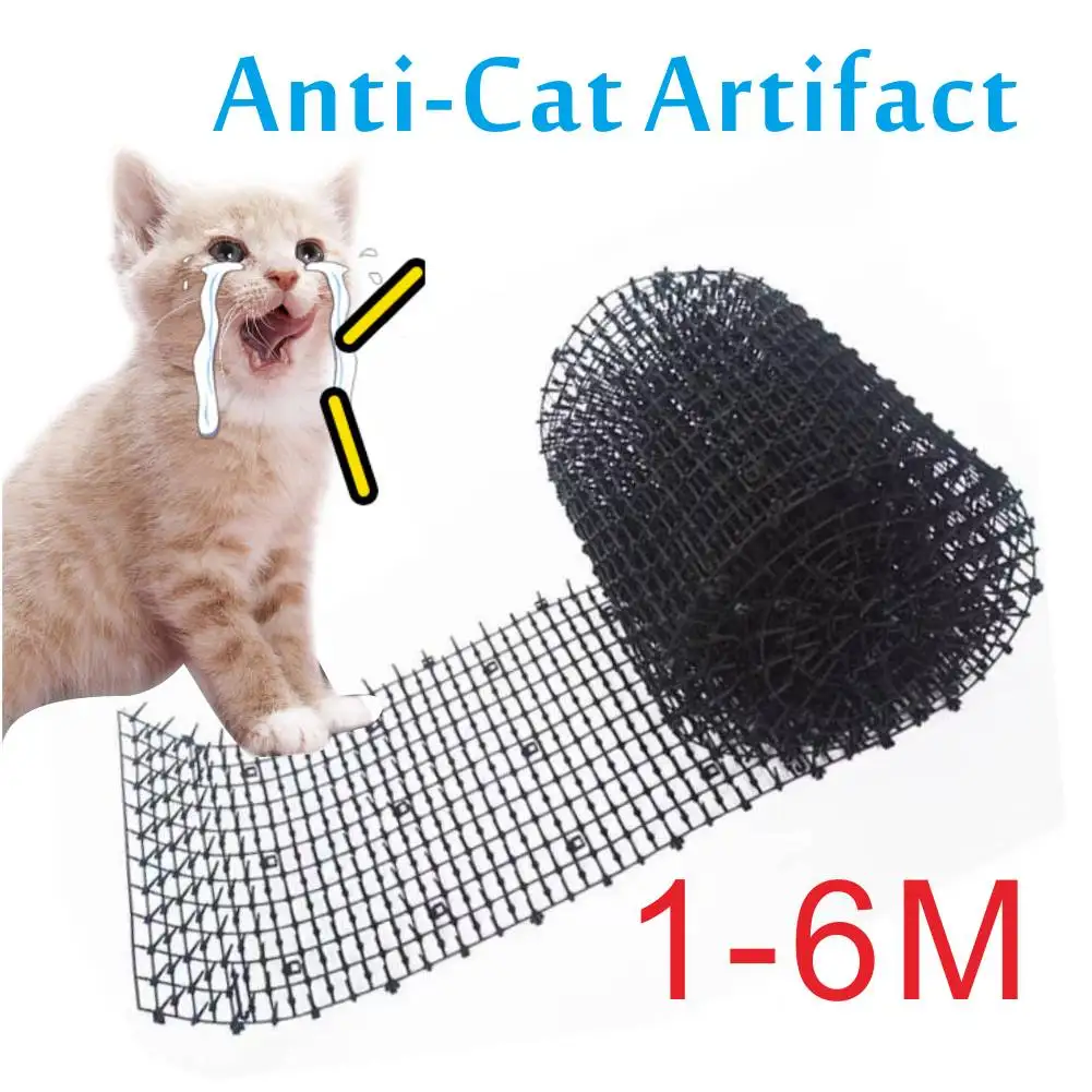 2/4/6M Garden Cat Scat Mats Anti Dog Repellent Mat Prickle Strips Net Spike Keep Cat Away Digging Climbing Cat Fence Pets Supply