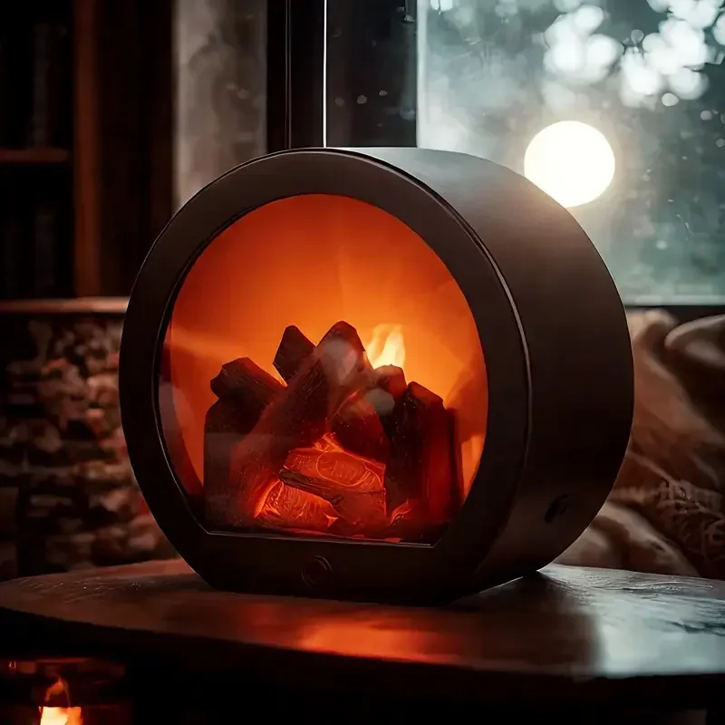 Linterna de llama LED, lámpara de simulación de chimenea, luz de mesa alimentada por batería recargable por USB para decoración de dormitorio y patio