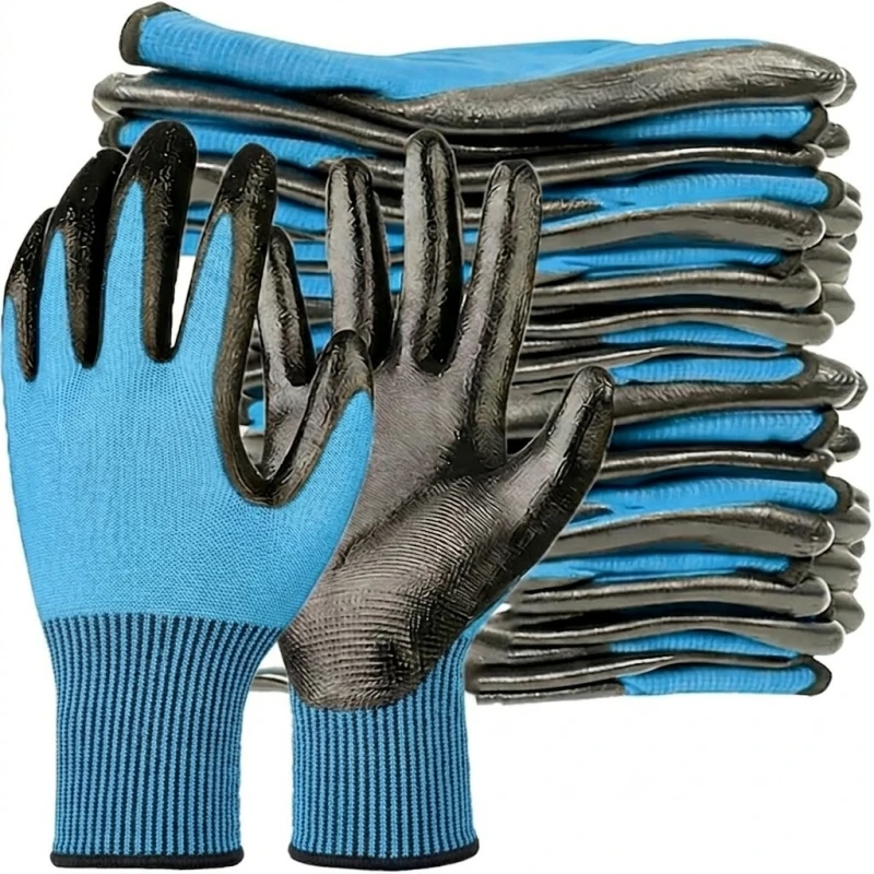 

4/20 шт. защитные рабочие перчатки с полиуретановым покрытием, бесшовные вязаные перчатки с гладким захватом для мужчин, для садоводства, механиков, строительства