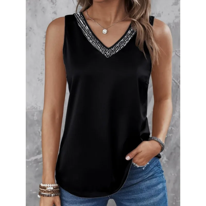 Plus Größe Neue Tank Tops Für Frauen V-ausschnitt Ärmellose Casual Weste Sommer Leibchen Shirts Lose Tops