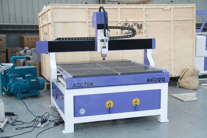 AccTek AKG1212 Milling Machine CNC China Handmade Wood Engraver 1200*1200mm TBI Screwball Transmission Advertising Logo Maker