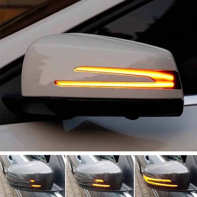 2pcs Dynamic Turn Signal LED Light Side Mirror Indicator For Mercedes Benz W204 CLA A B C E S GLA GLK CLS Class W176 W212